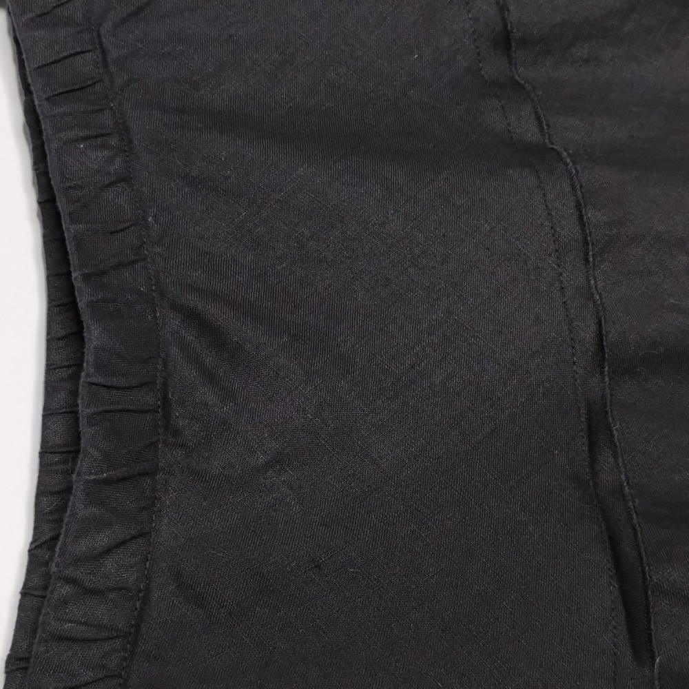 Soft Surroundings Linen Tiered Skirt Black PM Petite Medium - Picture 3 of 7